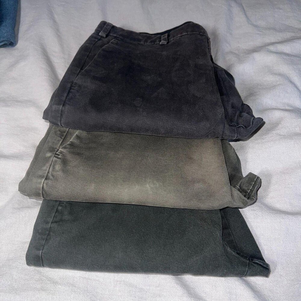 Uniqlo Pants Bundle Men's 30 Slim Tapered Smart Ankle Trousers Gray Black Olive